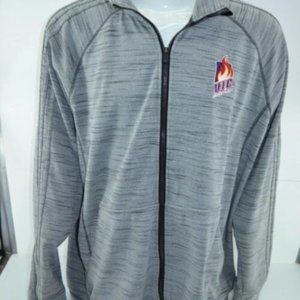 Men's Chicago UIC Flames Basketball Adidas Climalite Full Zip Grey Jacket 2XLT